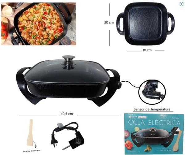 Olla Eléctrica Multifunción Antiadherente con Control de Temperatura